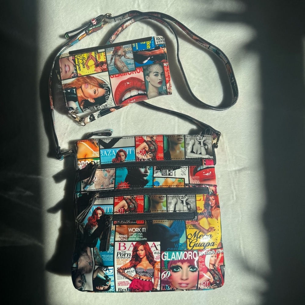 Vintage 90s Y2K Fashion Magazine Purse and Wallet Set